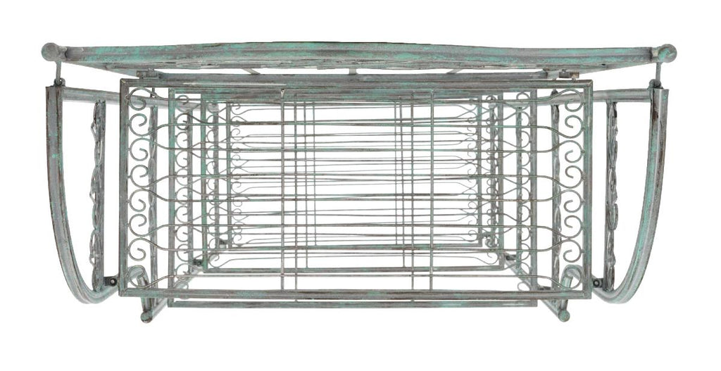 Safavieh Amaris Wrought Iron? 4 Tier Outdoor Bakers Rack - Antique Green