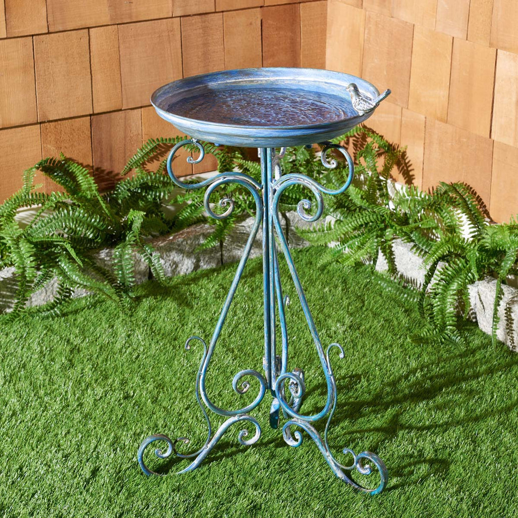 Safavieh Ashlan Bird Bath - Mossy Blue