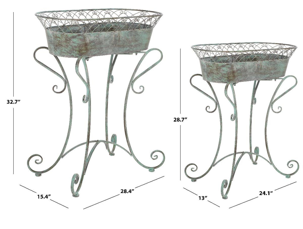 Safavieh Hendrick Planters - Antique Green