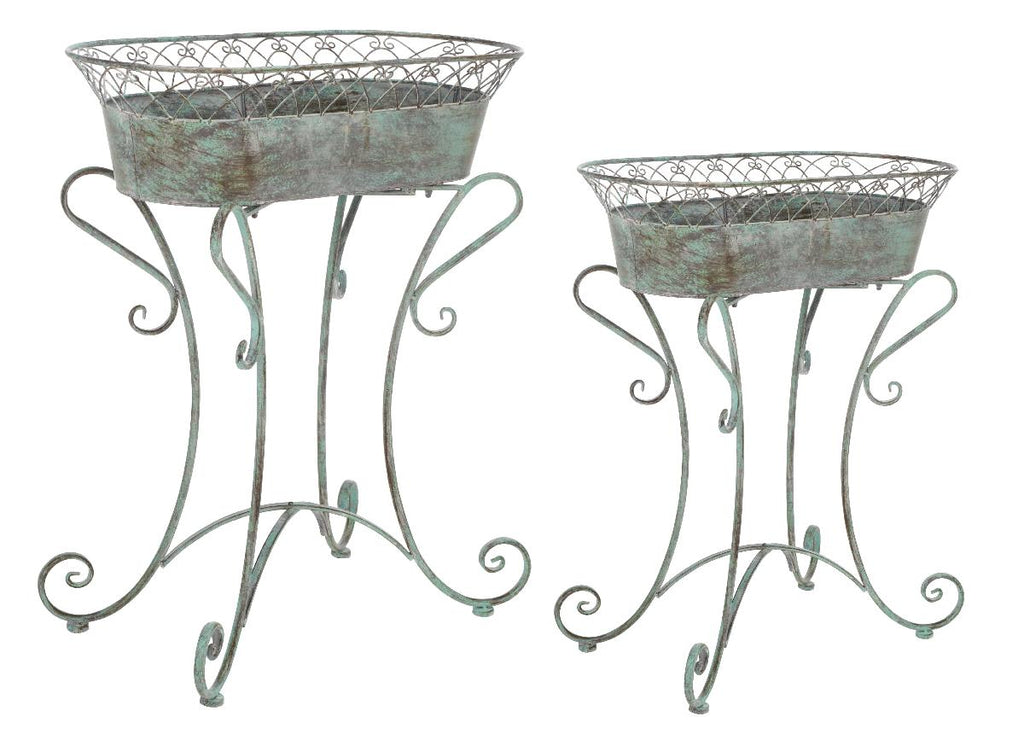 Safavieh Hendrick Planters - Antique Green