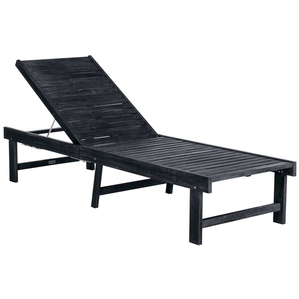 Safavieh Inglewood Chaise Lounge Chair - Dark Slate Gray / Beige