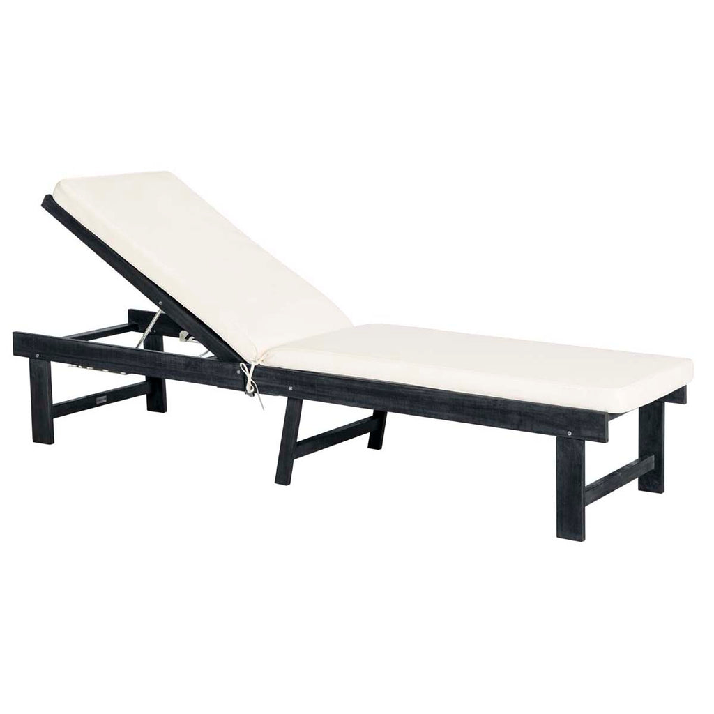 Safavieh Inglewood Chaise Lounge Chair - Dark Slate Gray / Beige