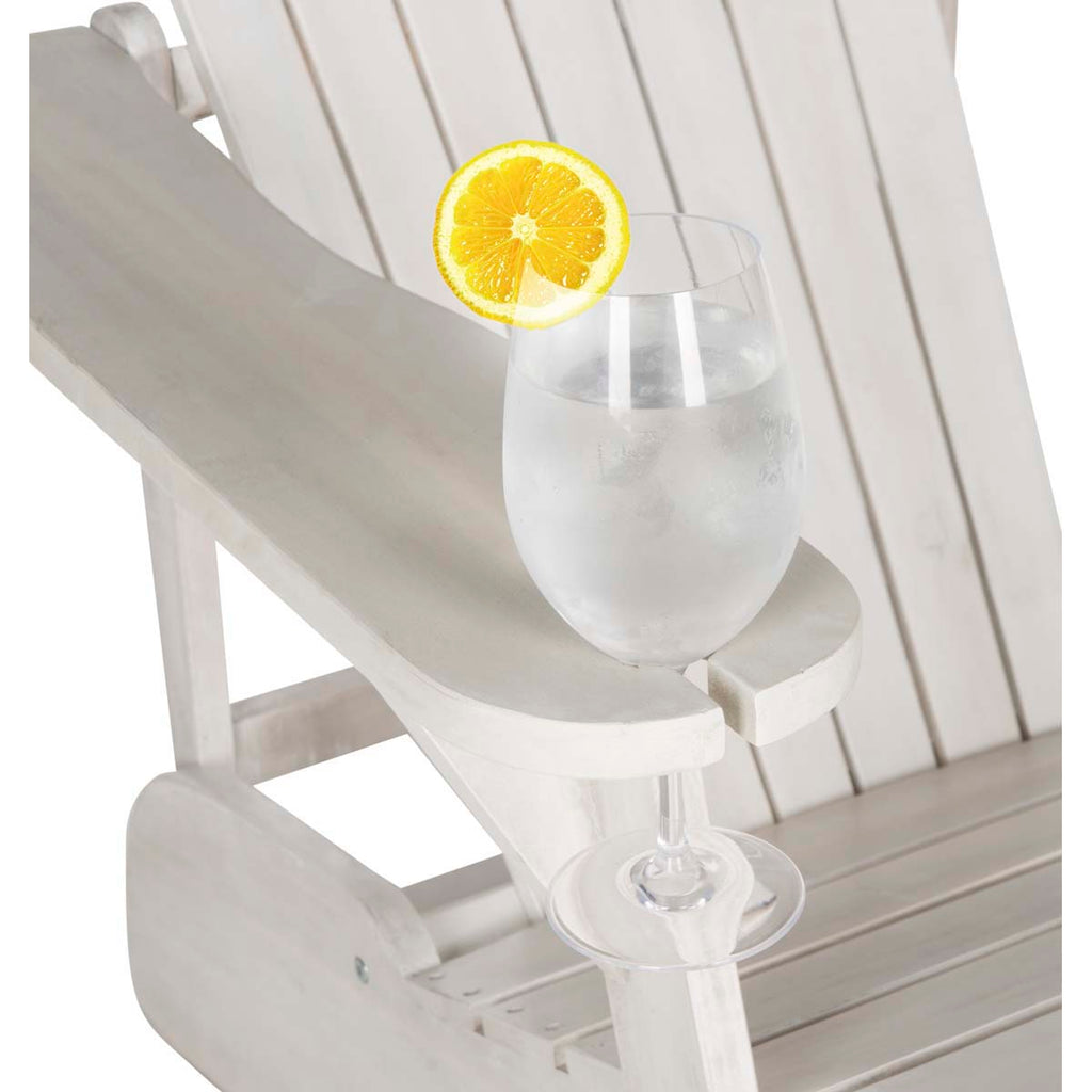 Safavieh Vista Wine Glass Holder Adirondack Chair - Antique White