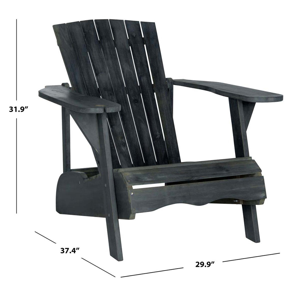 Safavieh Vista Wine Glass Holder Adirondack Chair - Dark Slate Grey