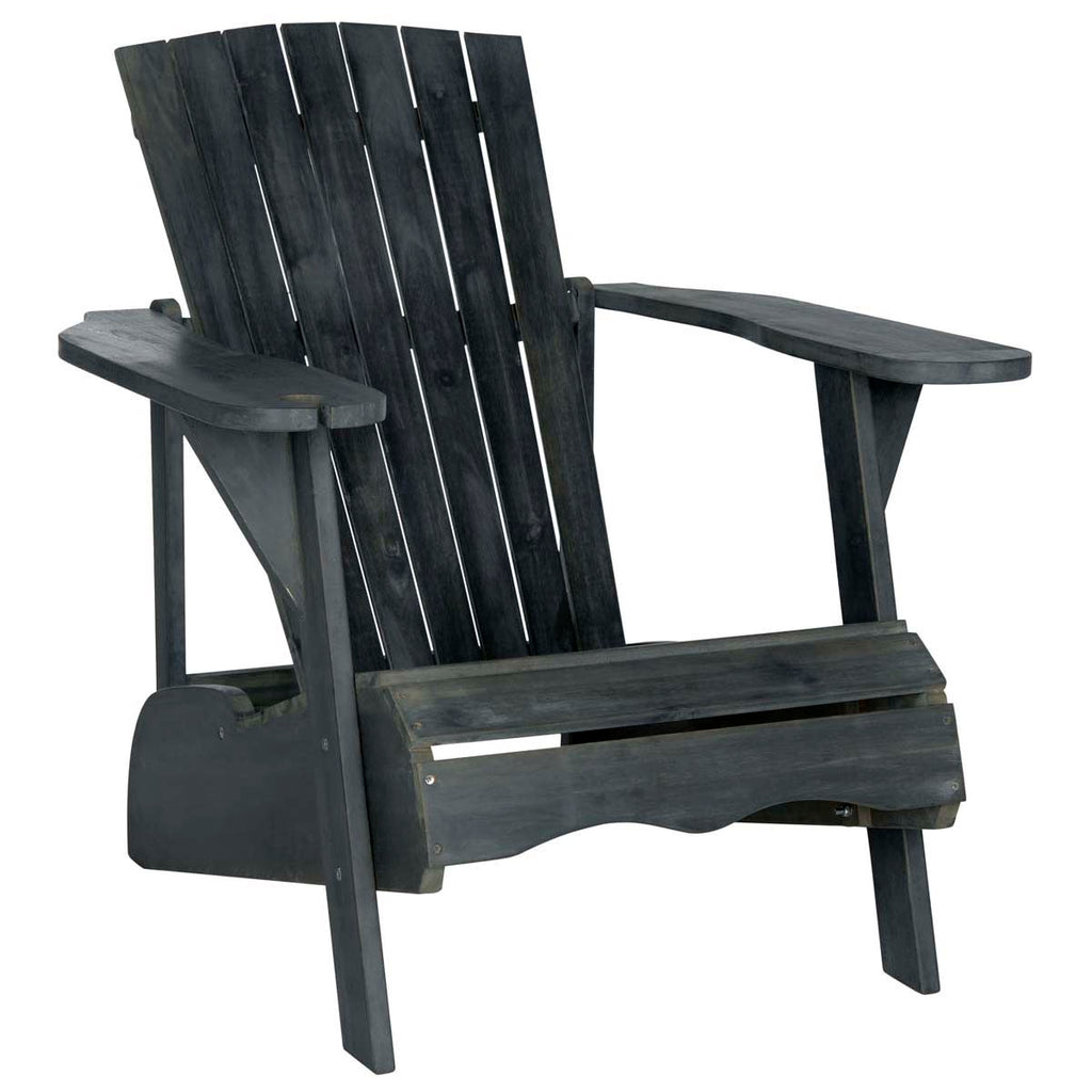 Safavieh Vista Wine Glass Holder Adirondack Chair - Dark Slate Grey