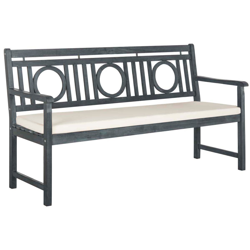 Safavieh Montclair 3 Seat Bench - Ash Grey/Beige