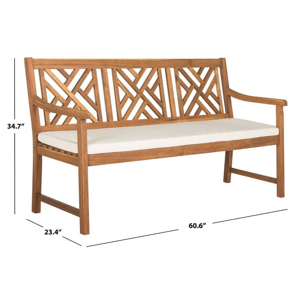 Safavieh Bradbury 3 Seat Bench - Natural/Beige