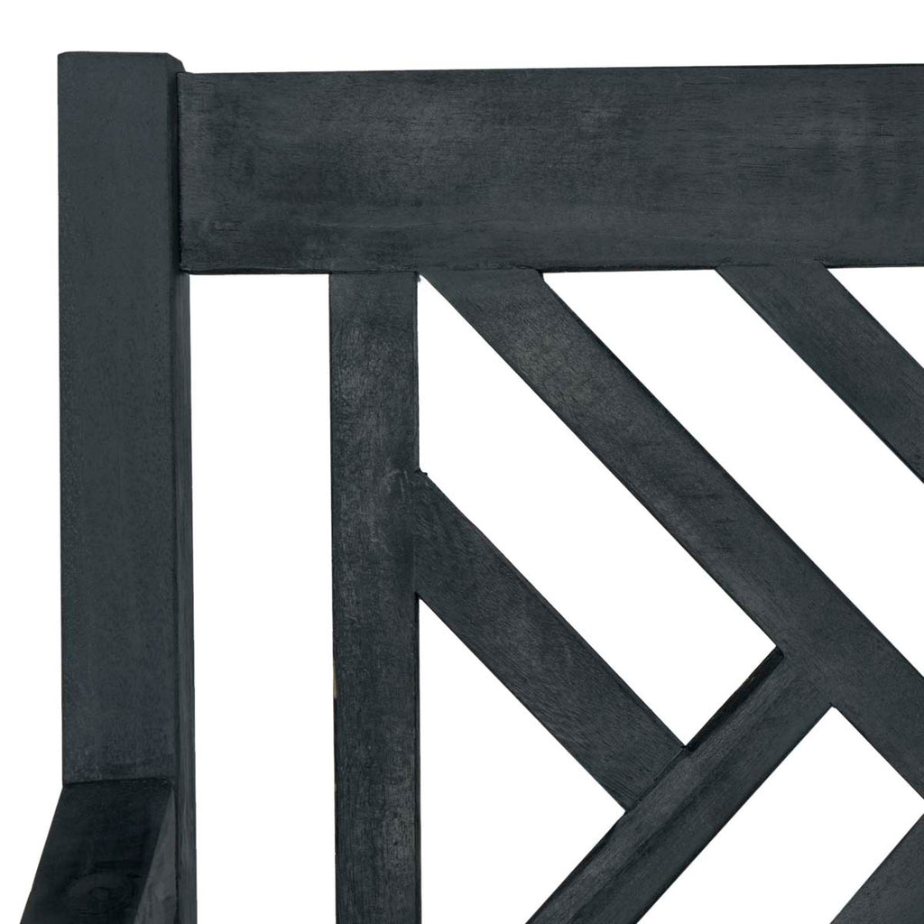 Safavieh Bradbury 3 Seat Bench - Dark Slate Grey/Beige