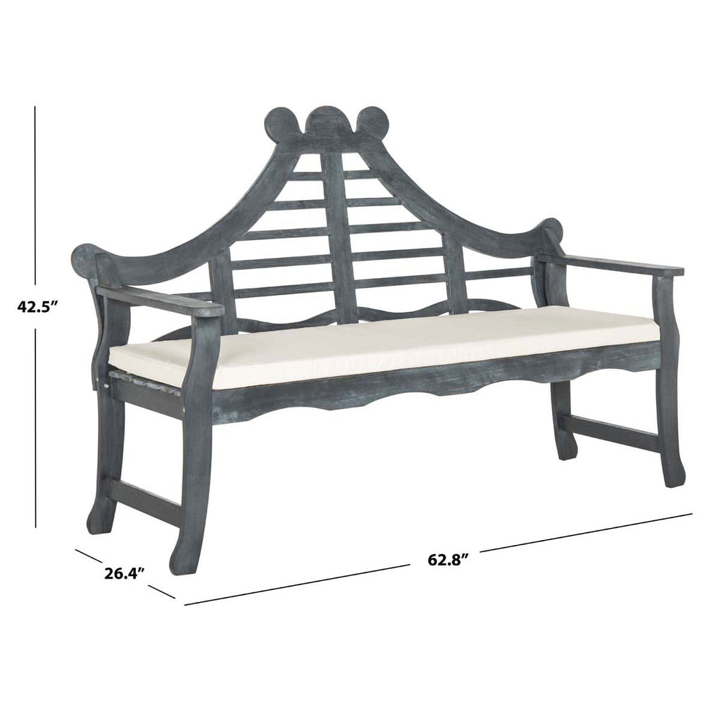 Safavieh Azusa Bench - Ash Grey/Beige