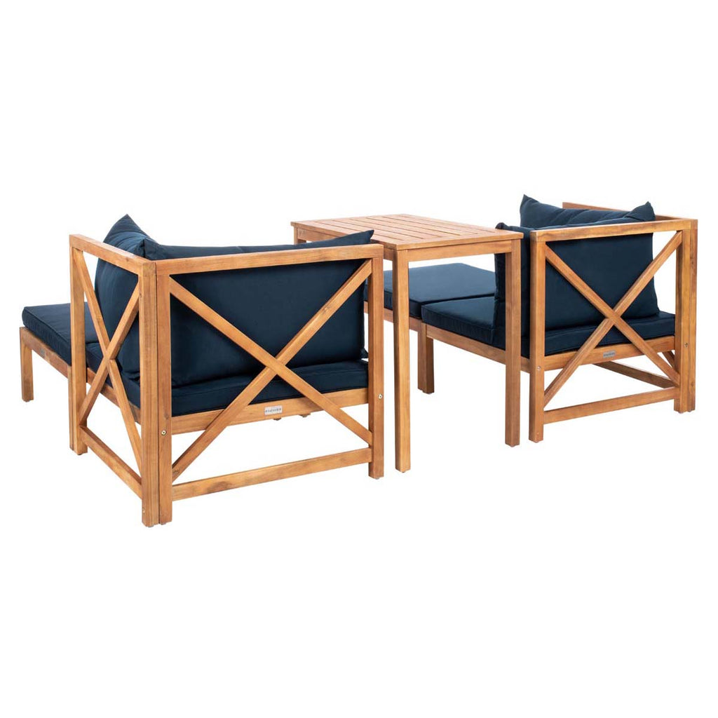 Safavieh Ronson 5 Piece Sectional Set - Navy / Natural