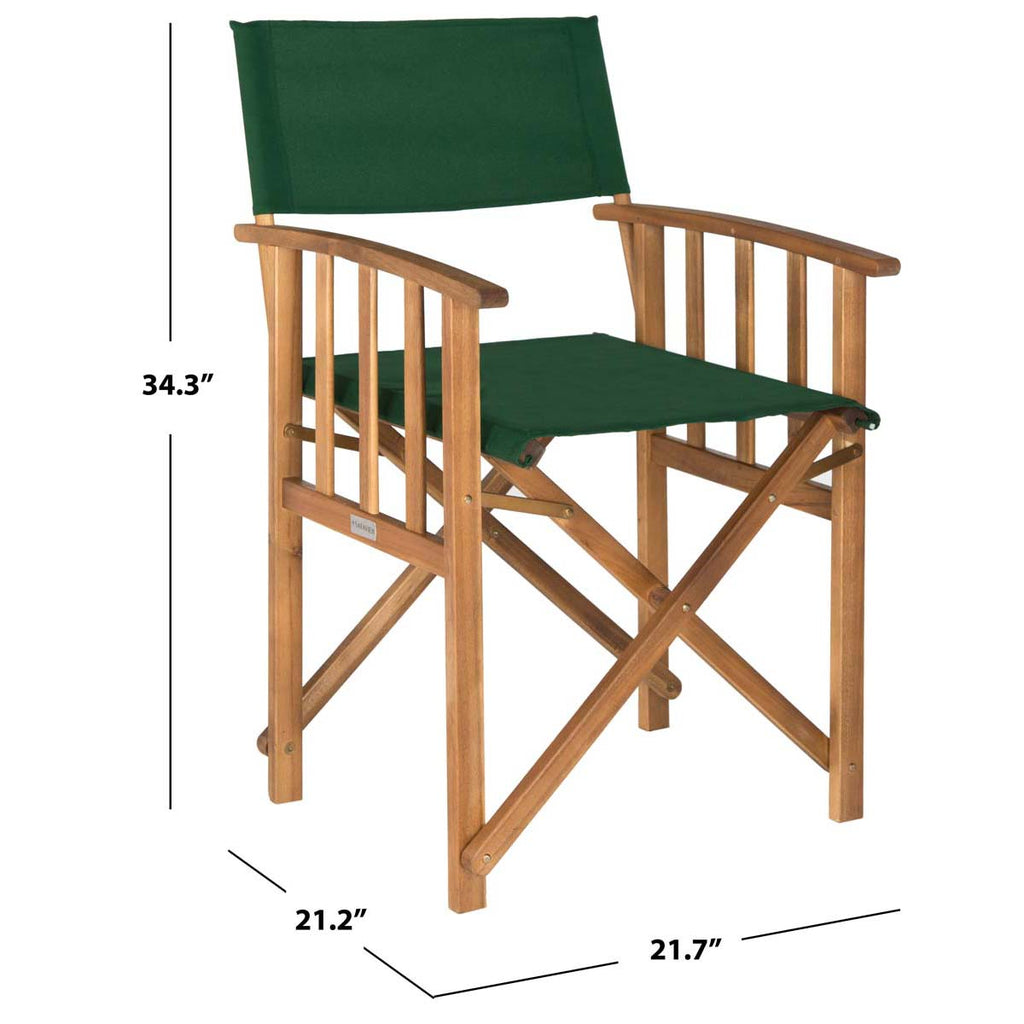 Safavieh Laguna Director Chair - Natural/Green (Set of 2)