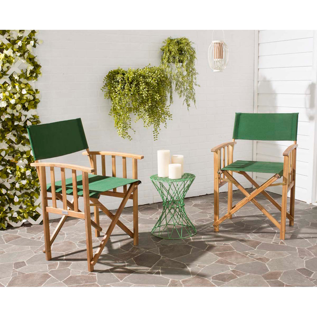 Safavieh Laguna Director Chair - Natural/Green (Set of 2)