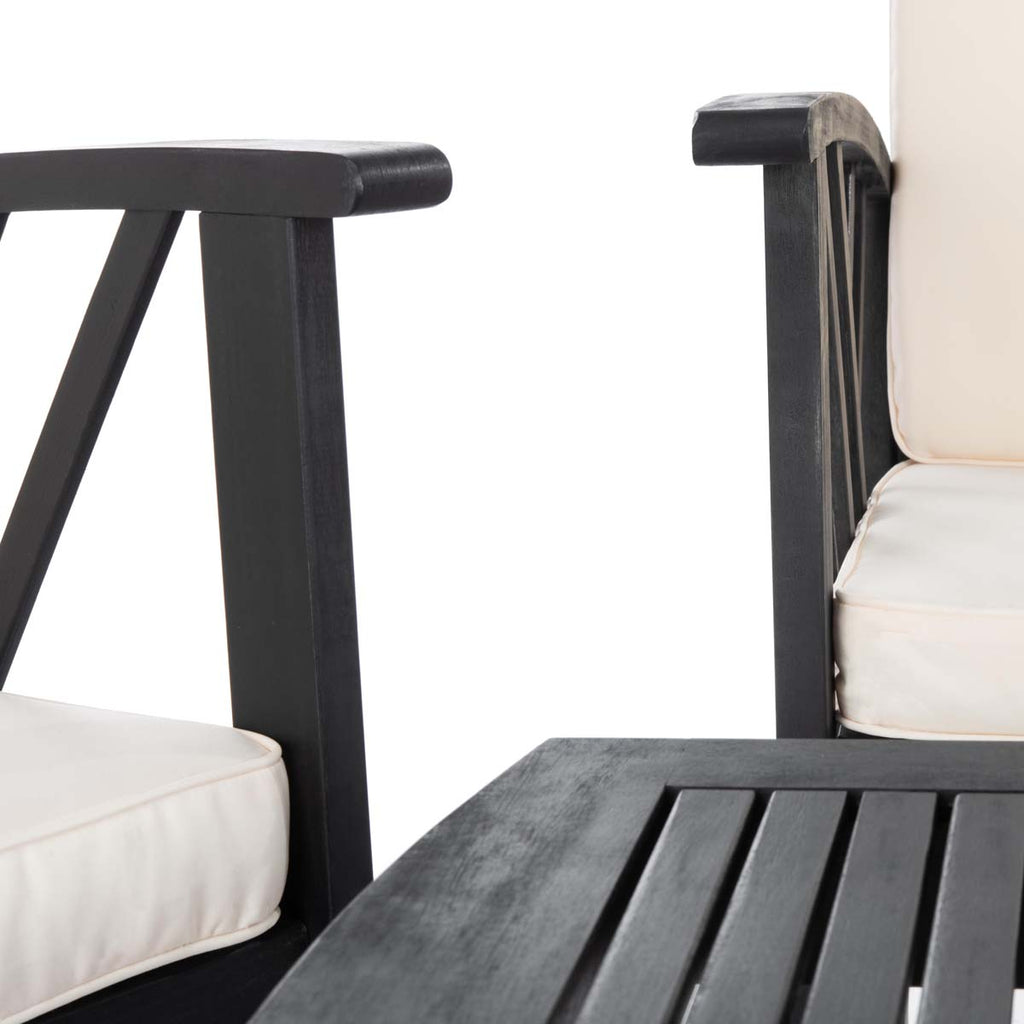 Safavieh Fontana 4 Pc Outdoor Set - Black/Beige