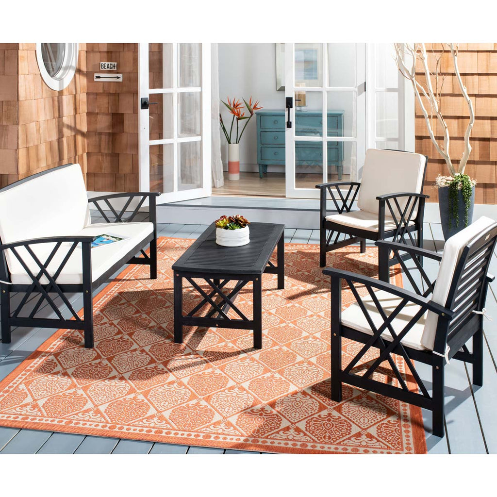 Safavieh Fontana 4 Pc Outdoor Set - Black/Beige