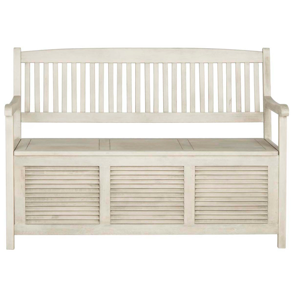 Safavieh Brisbane Storage Bench - Distressed White