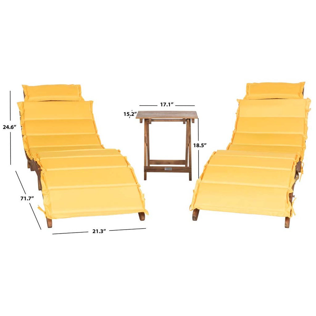 Pacifica 3 Piece Lounge Set | Safavieh - Natural / Yellow