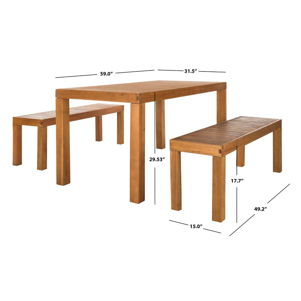 Safavieh Dario 3 Piece Dining Set - Natural