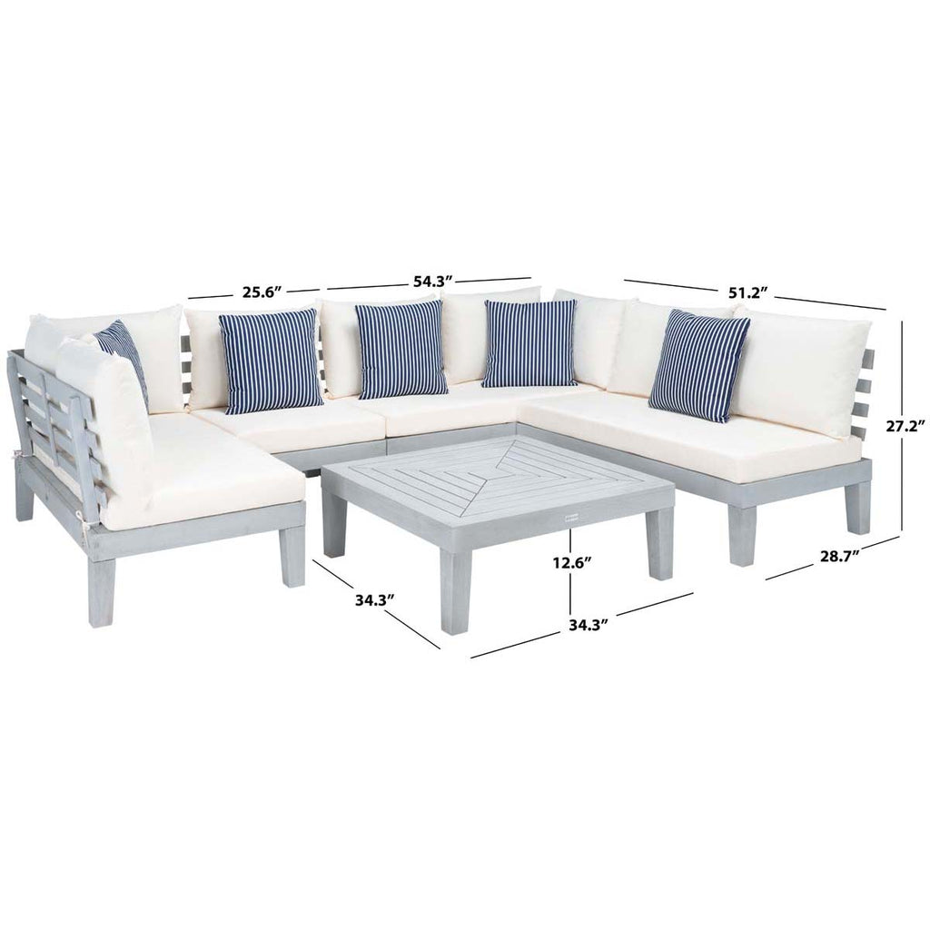 Safavieh Granton 5 Piece Living Set - Grey / Beige