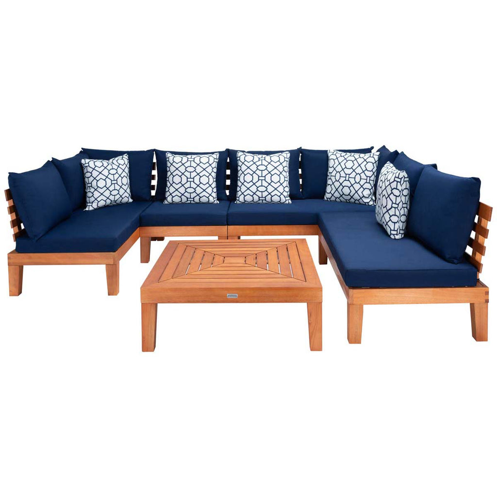 Safavieh Granton 5 Piece Living Set - Natural / Navy