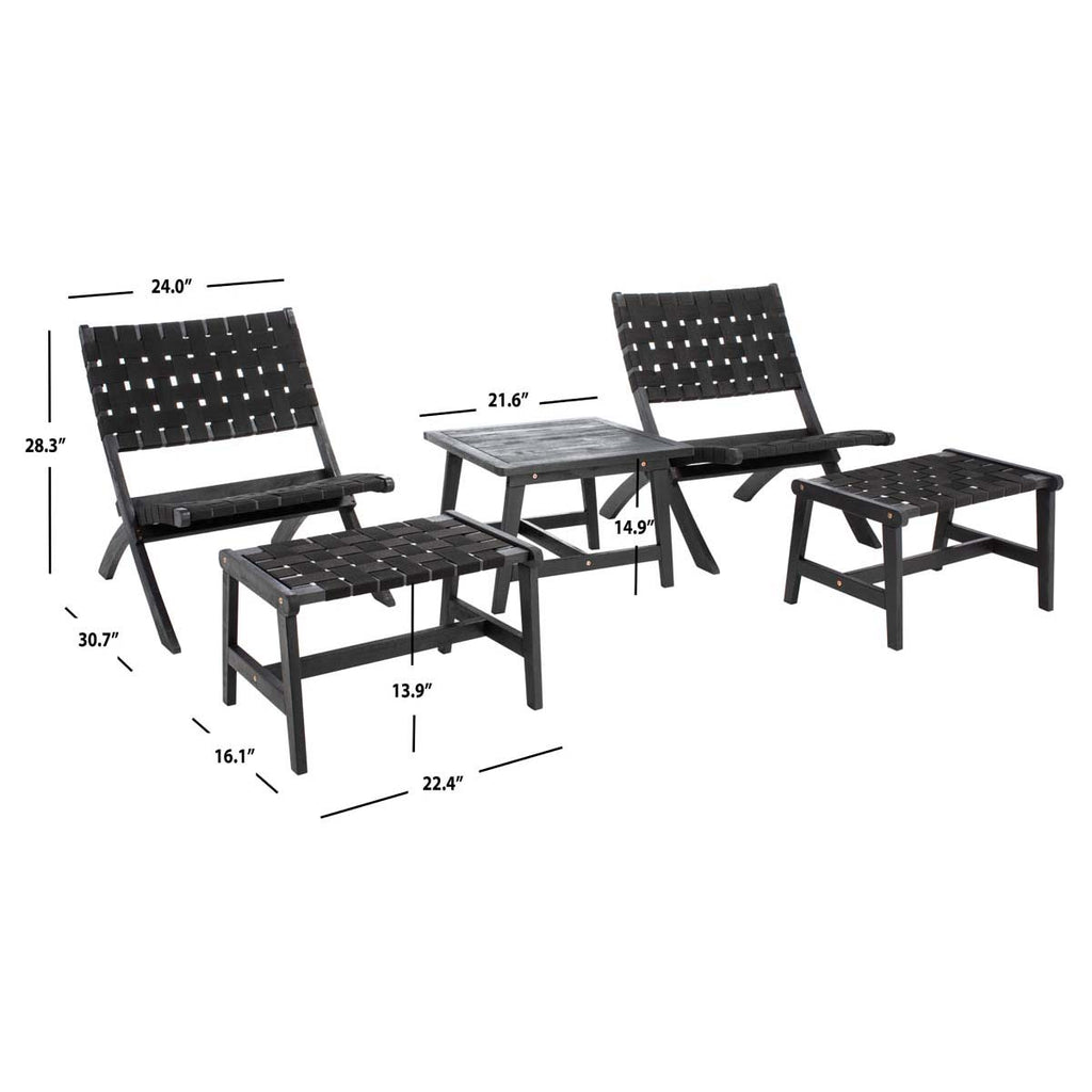 Safavieh Darryl Living Set - Black / Black