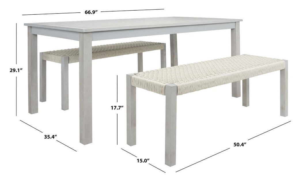 Safavieh Aquina Dining Set - Grey