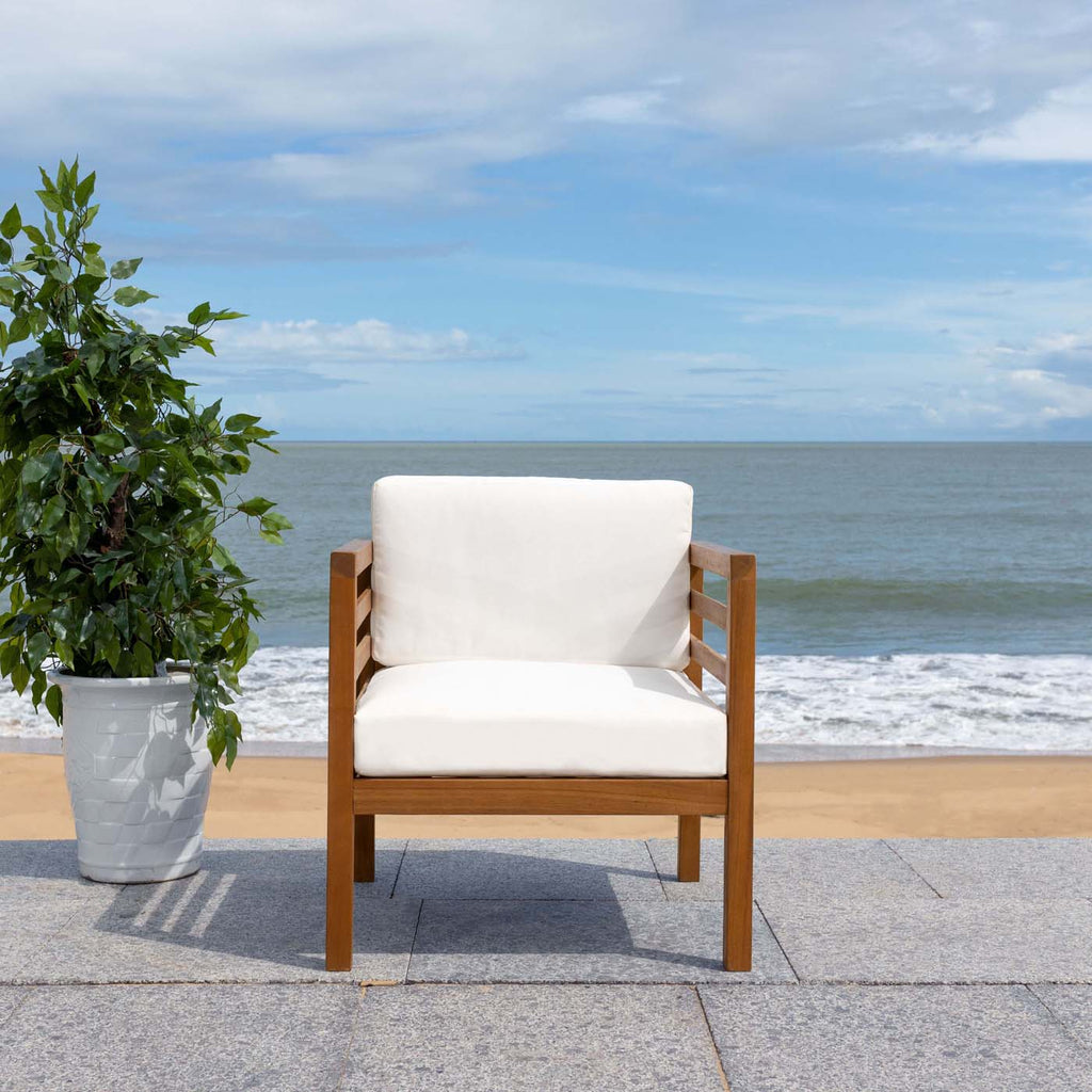 Safavieh Kinnell Outdoor Armchair - Natural / Beige