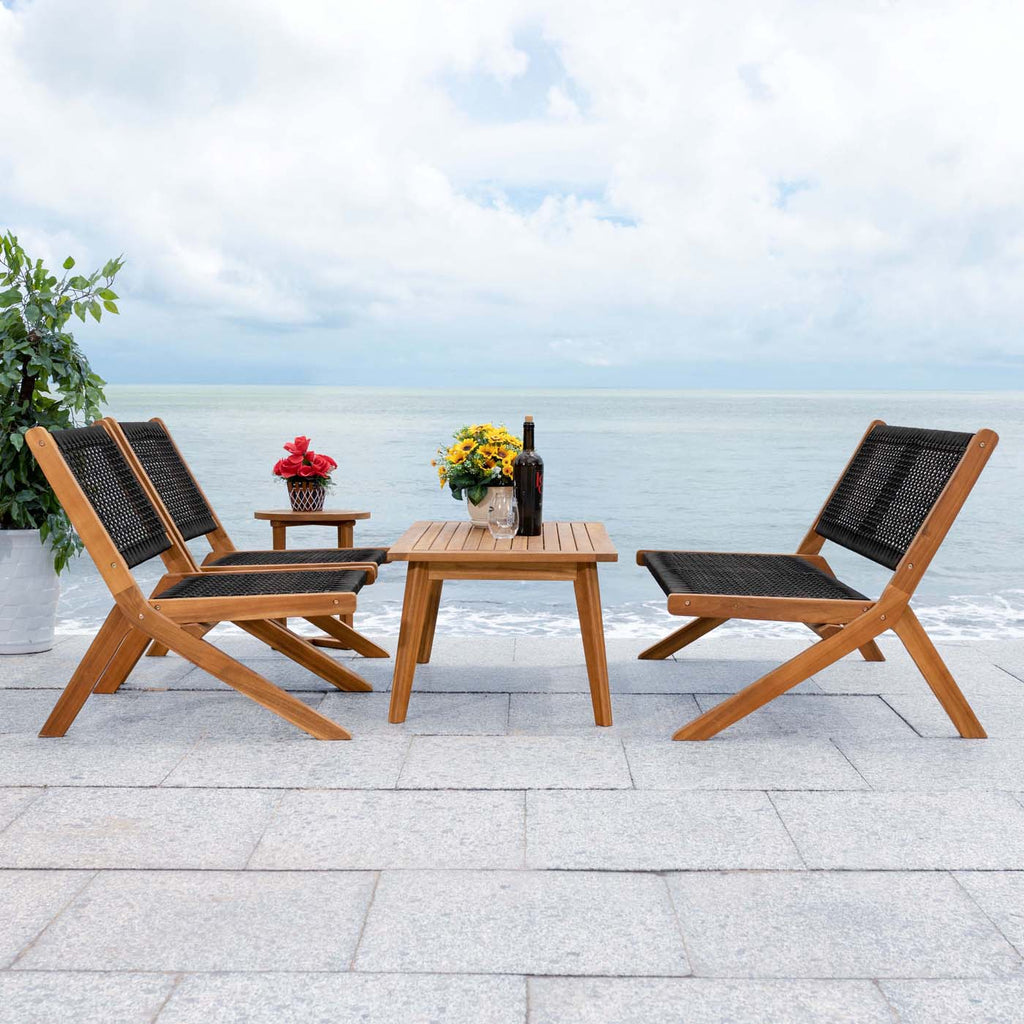 Safavieh Kobina 5 Piece Outdoor Living Set - Natural / Black