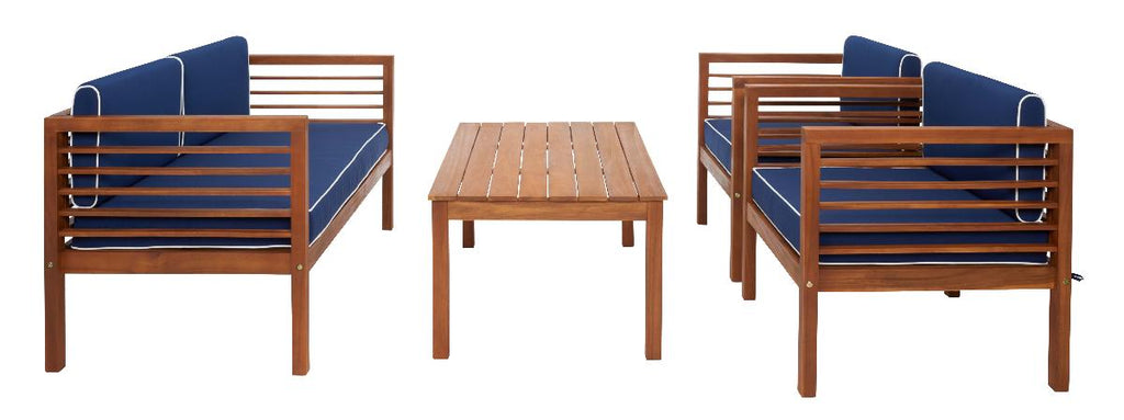 Safavieh Alda 4 Pc Living Set - Natural / Navy