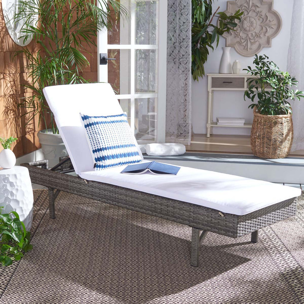 Safavieh Cam Sunlounger - Grey Brown / White
