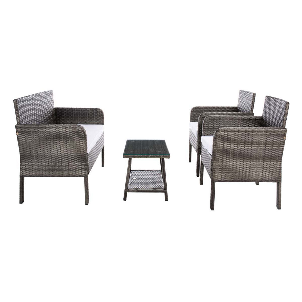 Safavieh Aboka 4Pc Living Set - Grey Brown / White