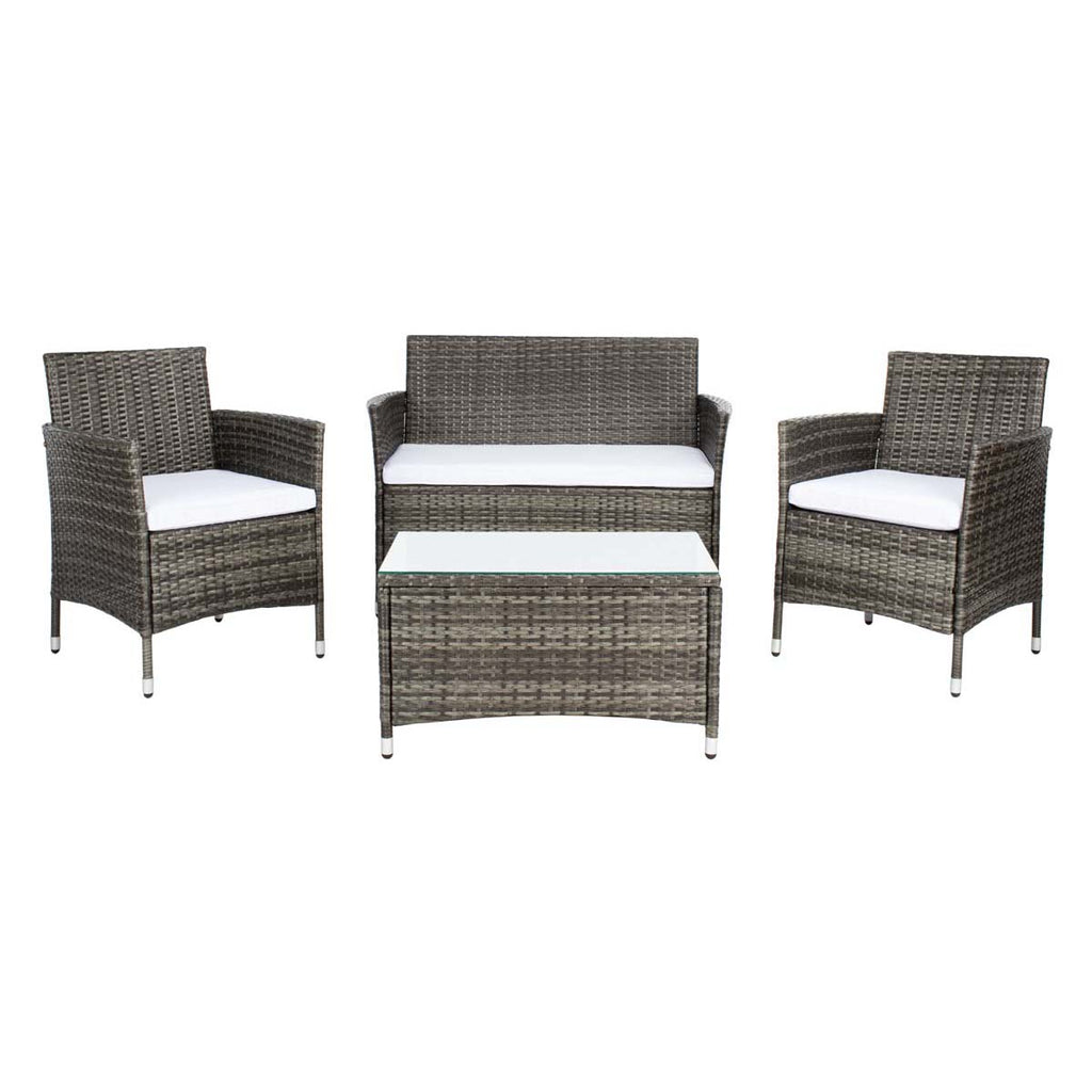 Safavieh Bandele 4 Piece Living Set - Grey Brown / White