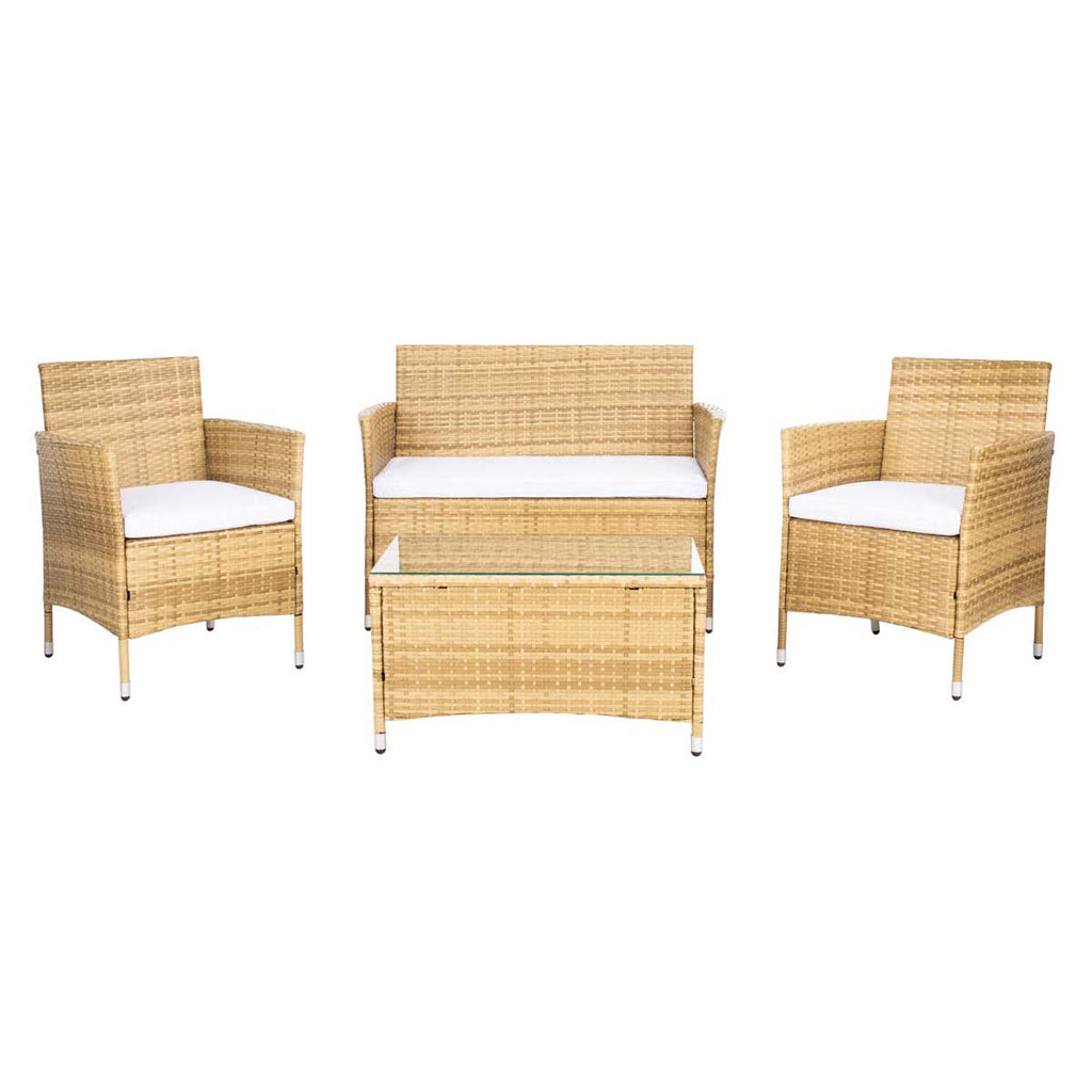 Safavieh Bandele 4 Piece Living Set - Natural / White