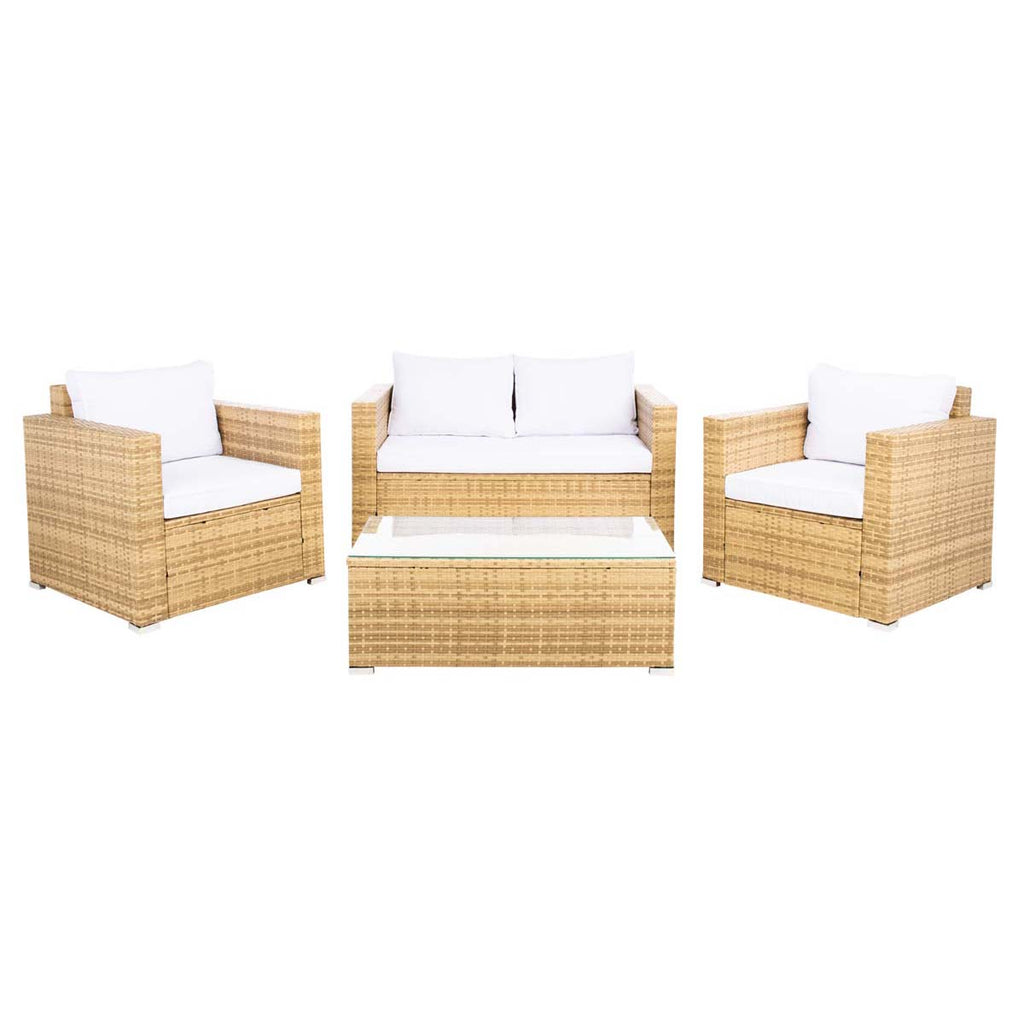 Safavieh Machie 4 Piece Living Set - Natural / White