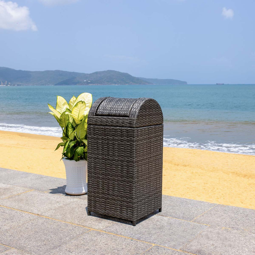 Safavieh Serapis Trash Bin - Grey Brown