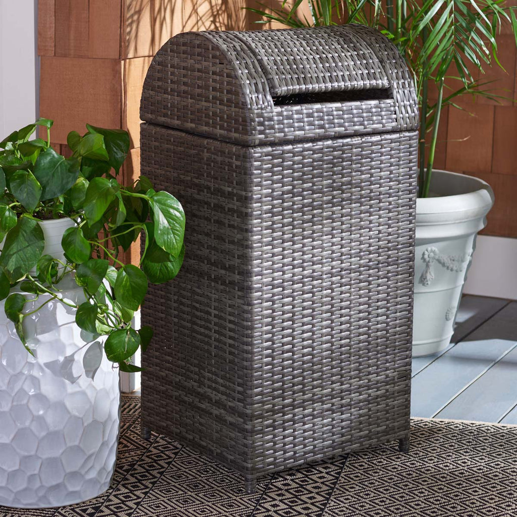 Safavieh Serapis Trash Bin - Grey Brown