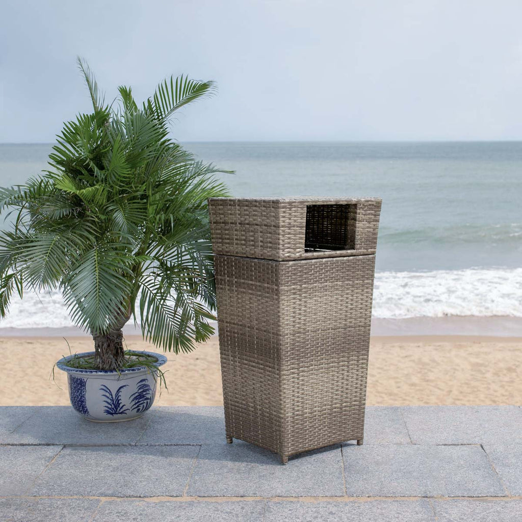 Safavieh Mazeli Trash Bin - Grey Brown