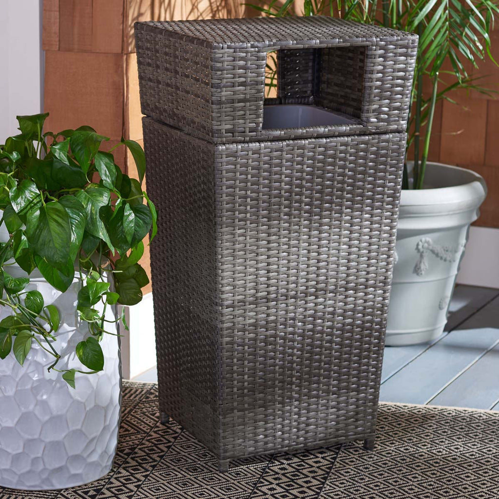 Safavieh Mazeli Trash Bin - Grey Brown