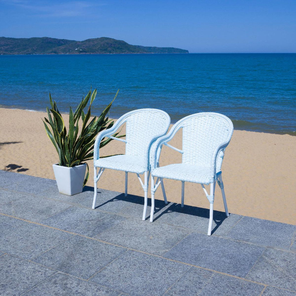 Safavieh California Armchair - Baby Blue / White (Set of 2)