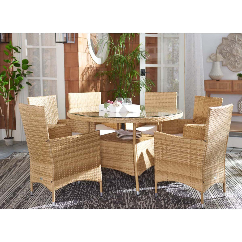 Safavieh Challe Dining Set - Natural / White