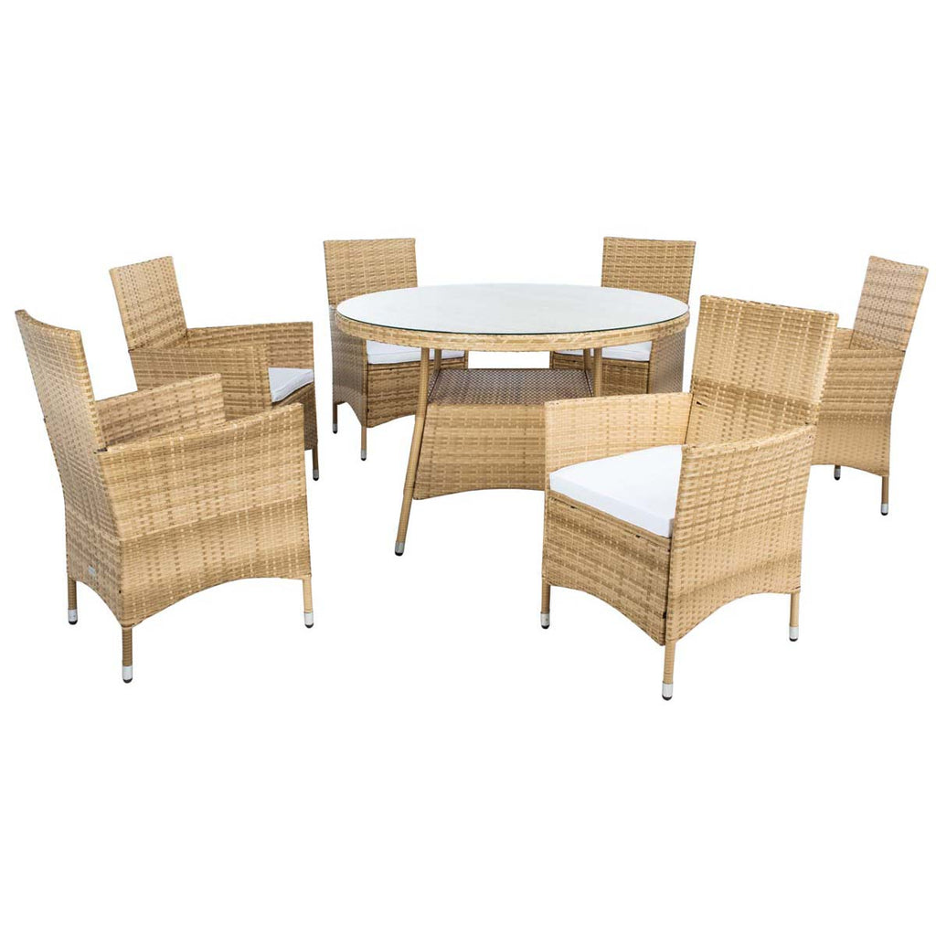 Safavieh Challe Dining Set - Natural / White