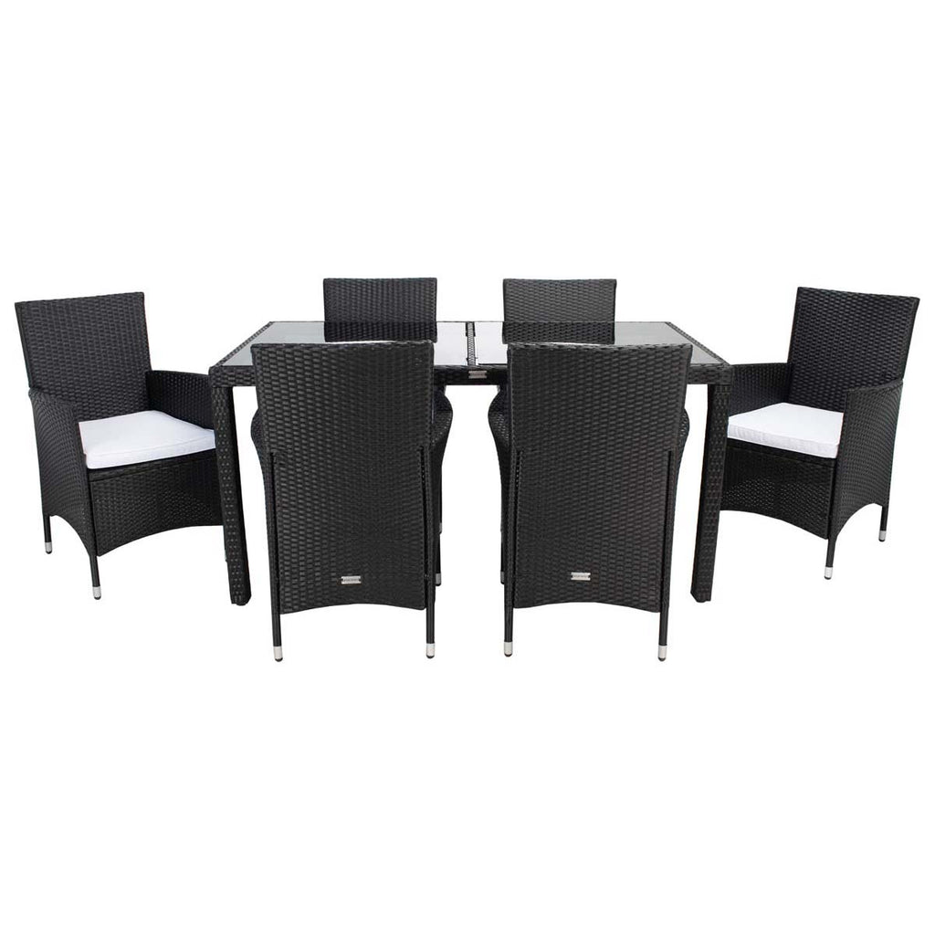 Safavieh Jolin 7 Pc Dining Set - Black / White