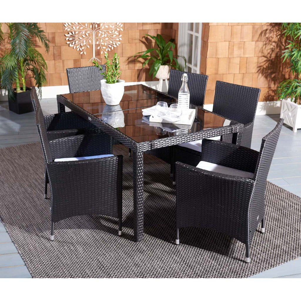 Safavieh Jolin 7 Pc Dining Set - Black / White