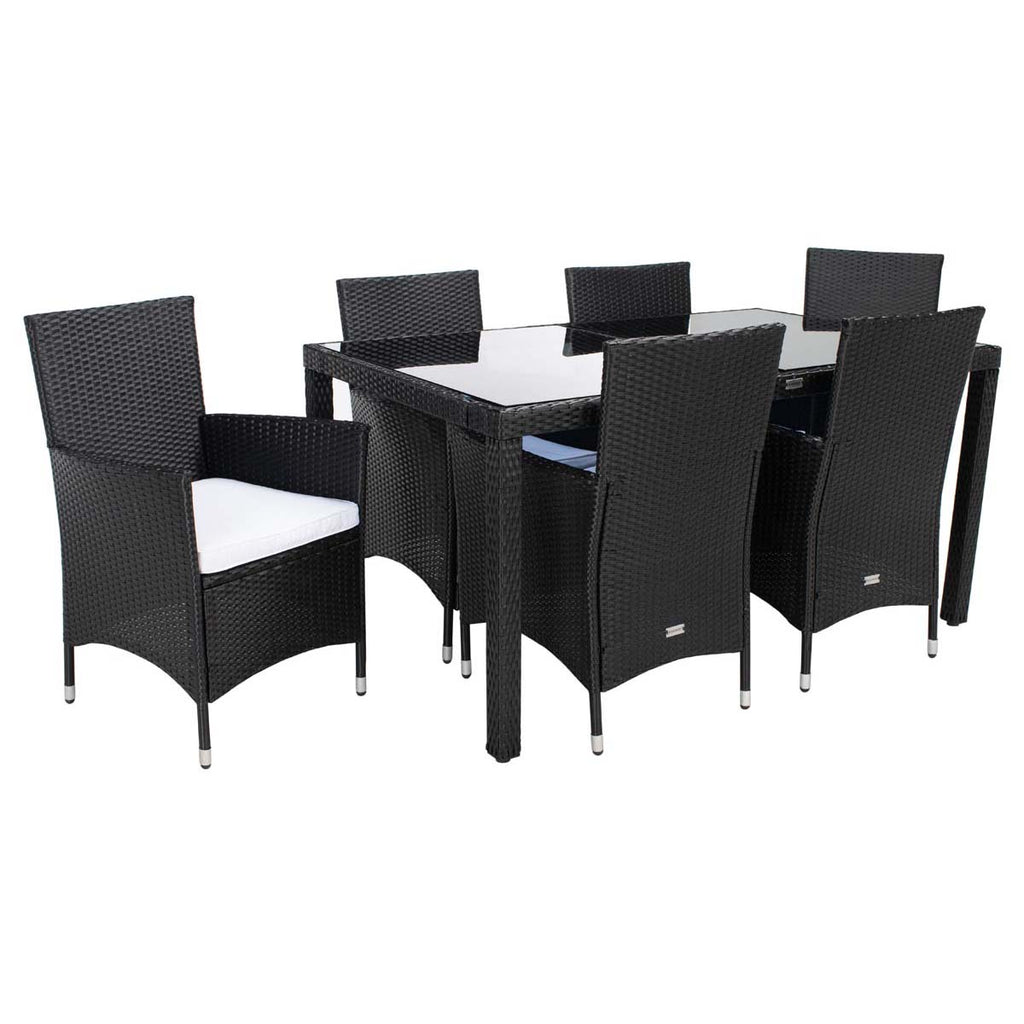 Safavieh Jolin 7 Pc Dining Set - Black / White