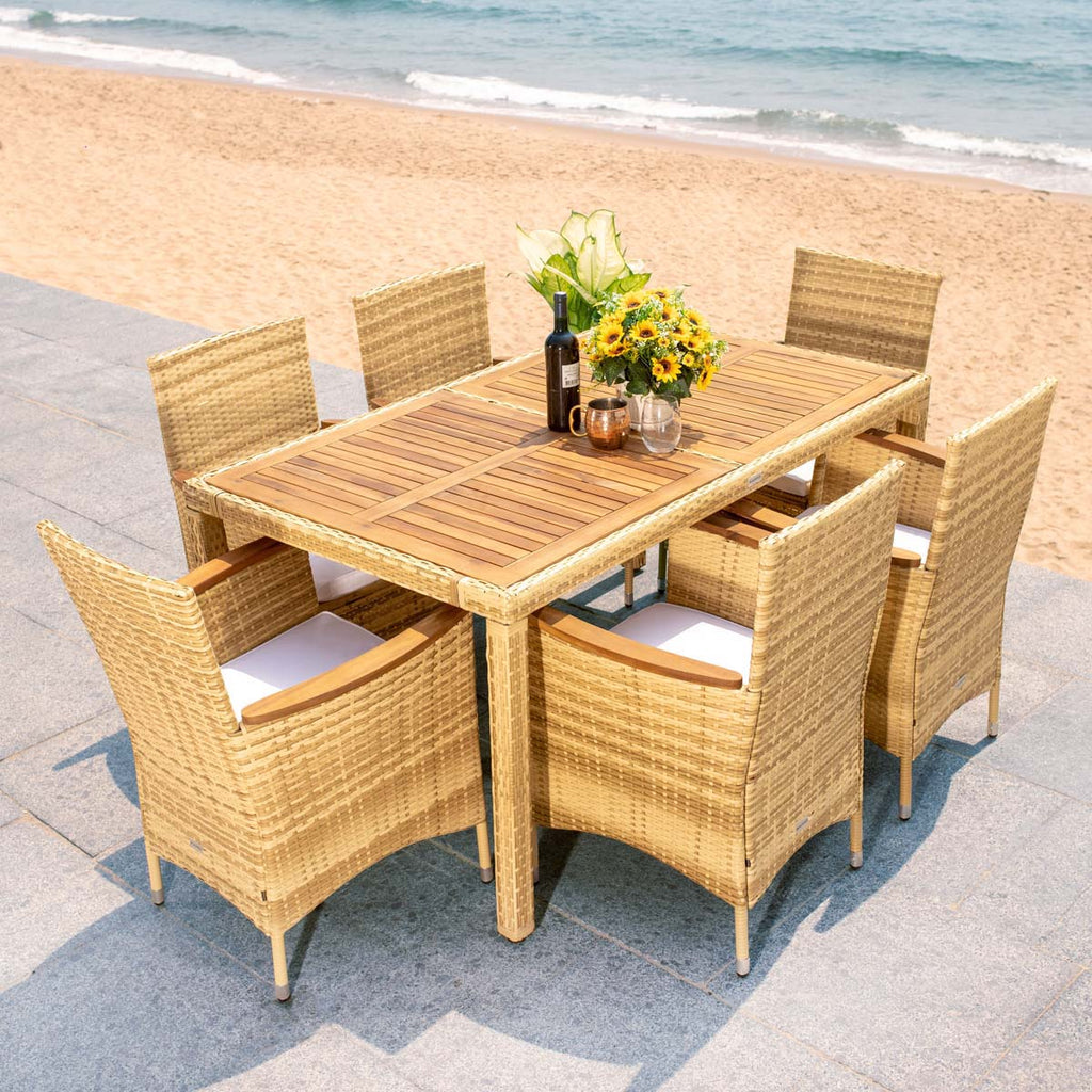 Safavieh Ashwin Dining Set - Natural / White