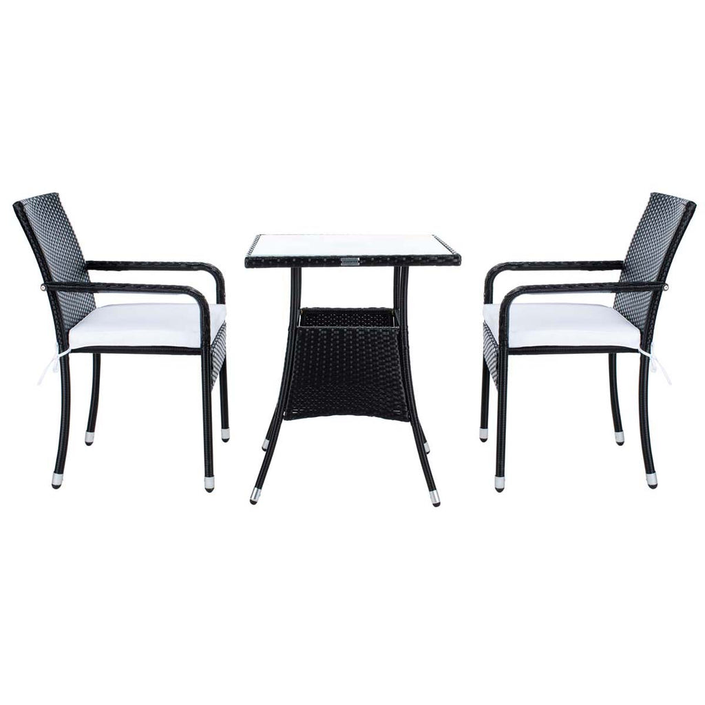 Safavieh Laban Bistro Set - Black / White