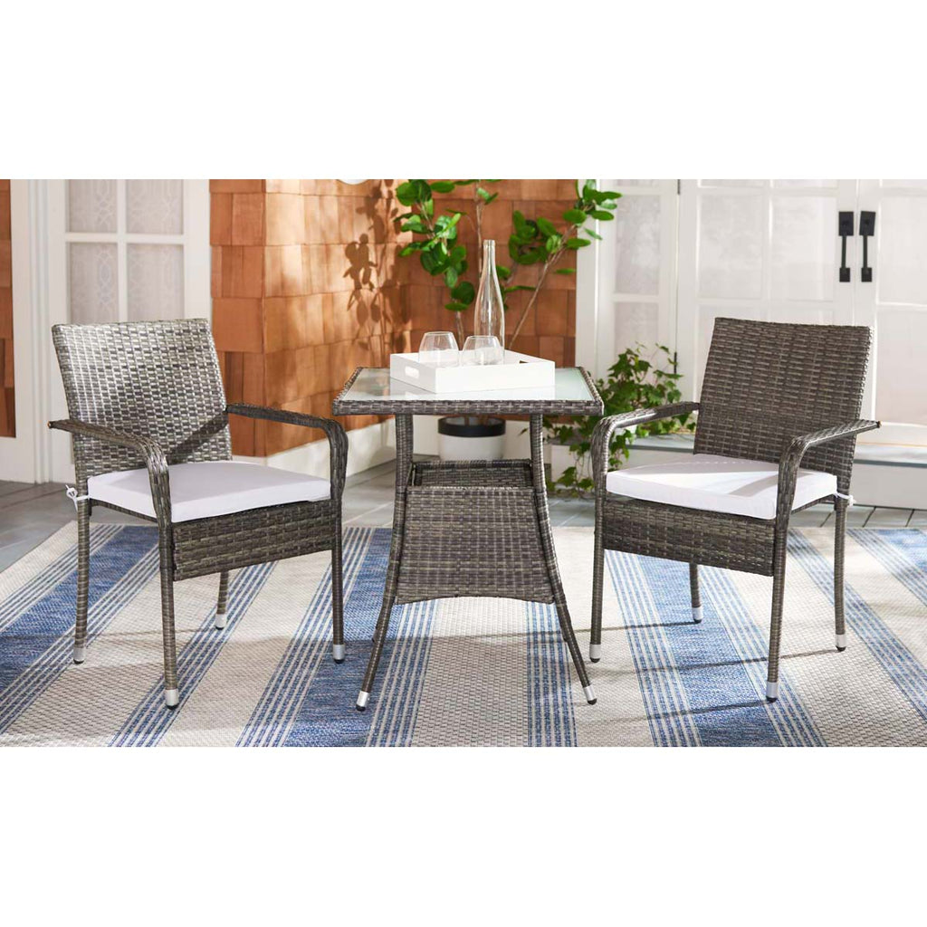 Safavieh Laban Bistro Set - Grey Brown / White