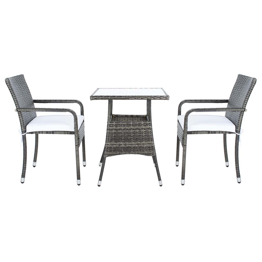 Safavieh Laban Bistro Set - Grey Brown / White