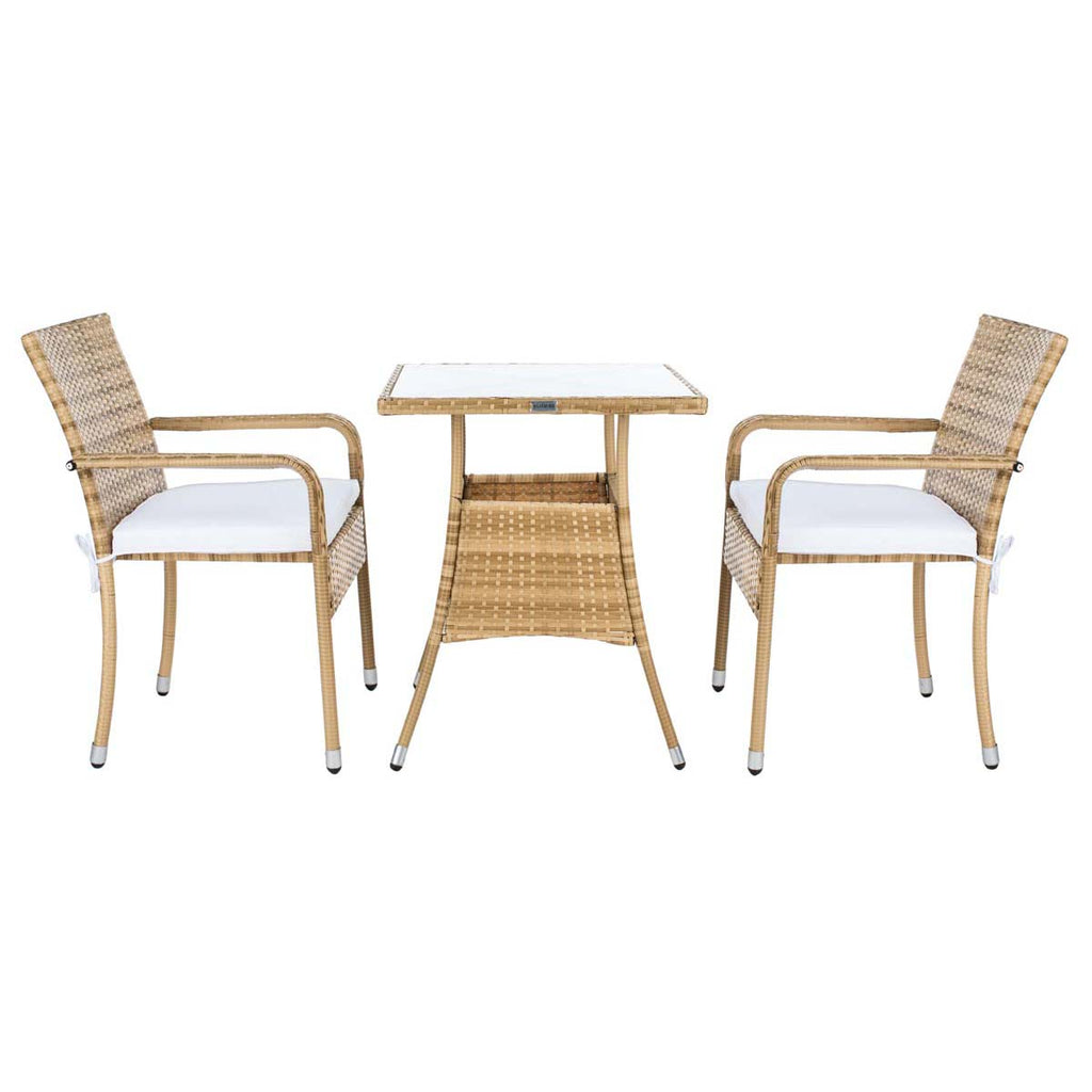 Safavieh Laban Bistro Set - Natural / White