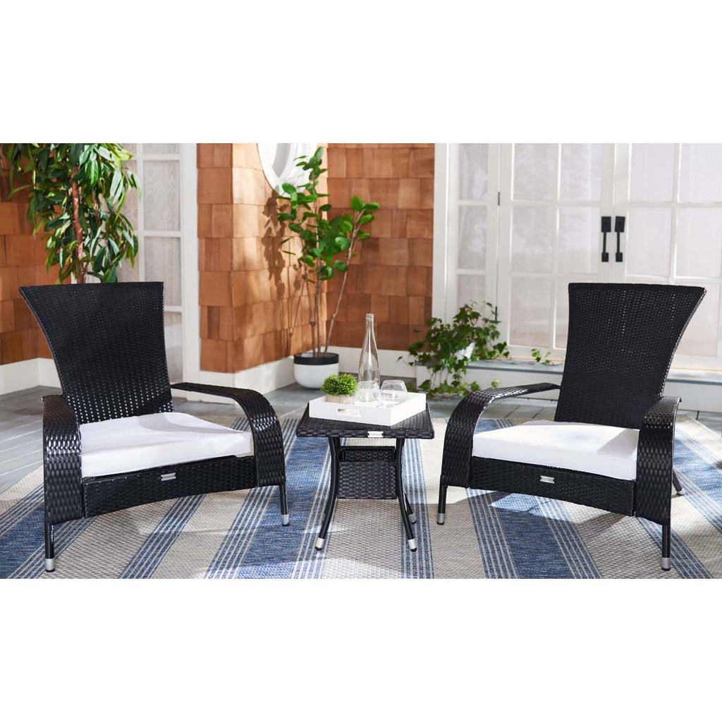 Safavieh Edna 3 Piece Lounge Set - Black / White