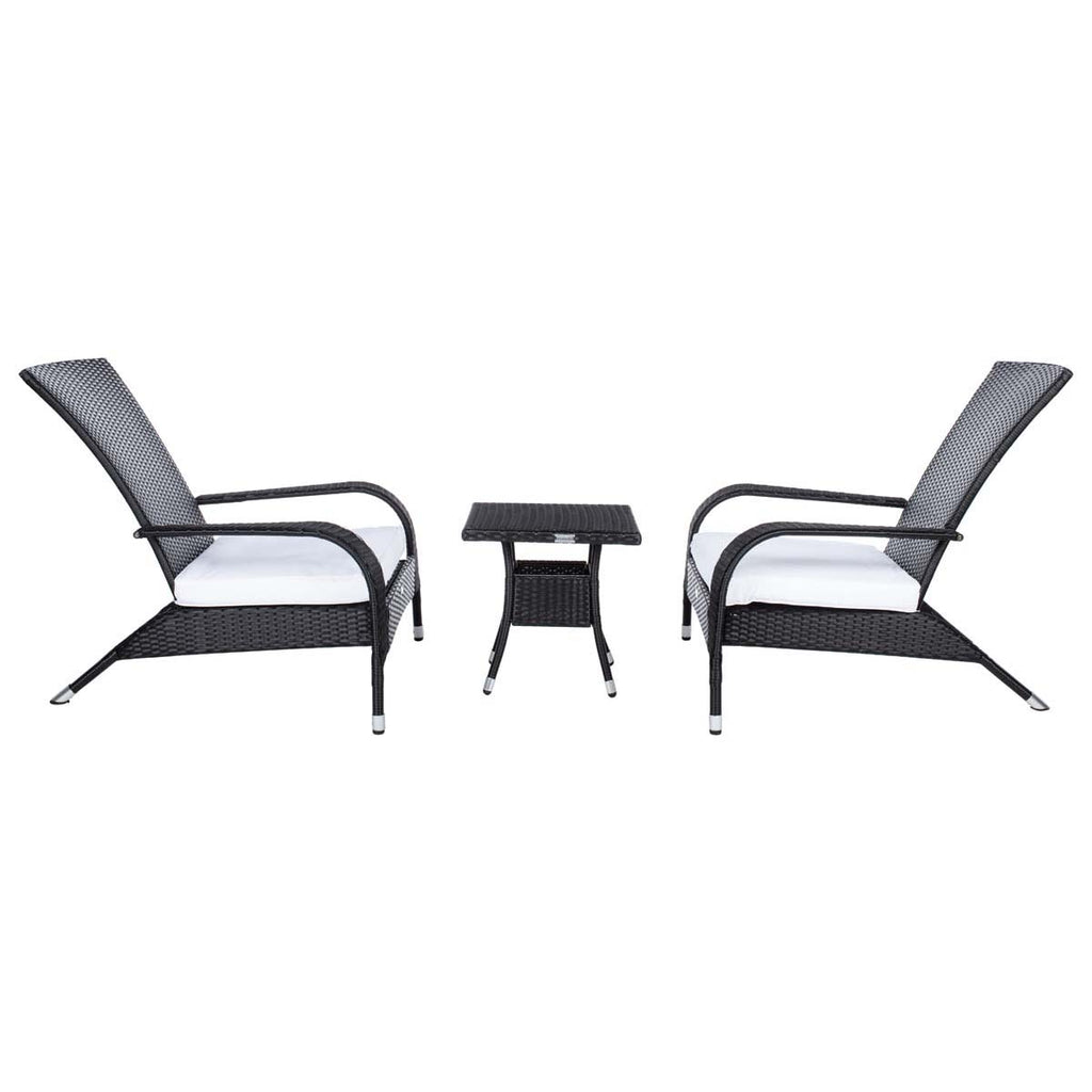 Safavieh Edna 3 Piece Lounge Set - Black / White